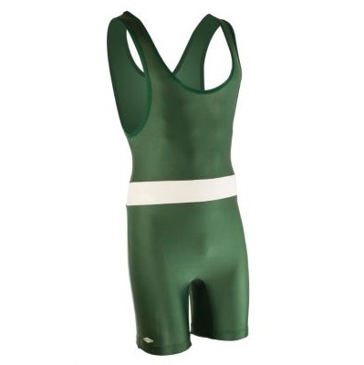 Matman State Singlet in Hunter Green & White